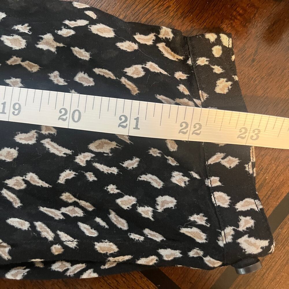 Cloth & Stone Anthropologie Button Down Shirt Semi Sheer Animal Print Black XS - Picture 11 of 12